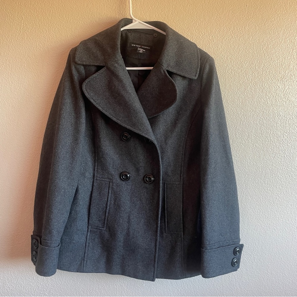 New York & Company Dark Gray Pea Coat